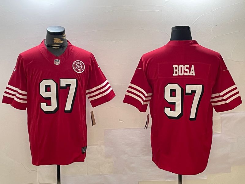 Men San Francisco 49ers #97 Bosa Red three generations 2024 Nike Limited NFL Jersey style 8->san francisco 49ers->NFL Jersey